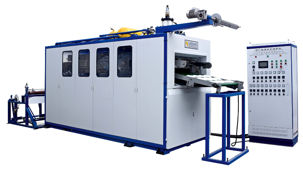 HYC-850 Plastic Plate Vacuum Thermoforming Machine with Stacking&Packing Inline